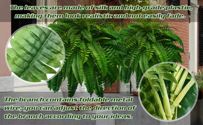 Outdoor Artificial Fern Plant with UV and Weather Resistance