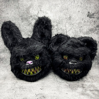 Spooky Faux Fur Halloween Mask