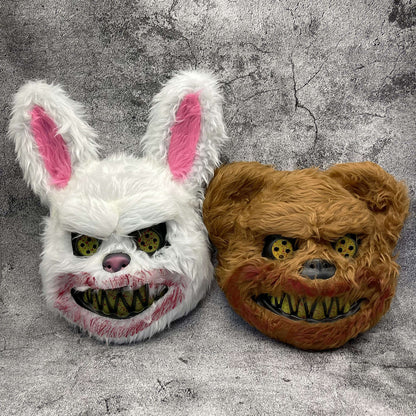 Spooky Faux Fur Halloween Mask