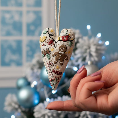 Easy Heart Shaped Embroidery Ornament Kit - Befez