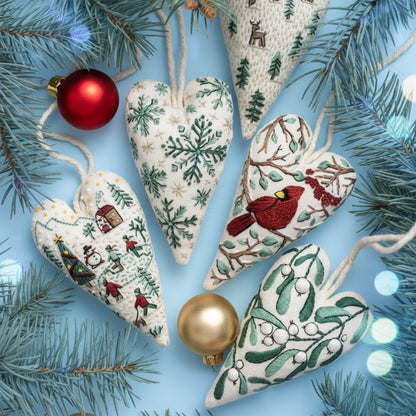 Easy Heart Shaped Embroidery Ornament Kit