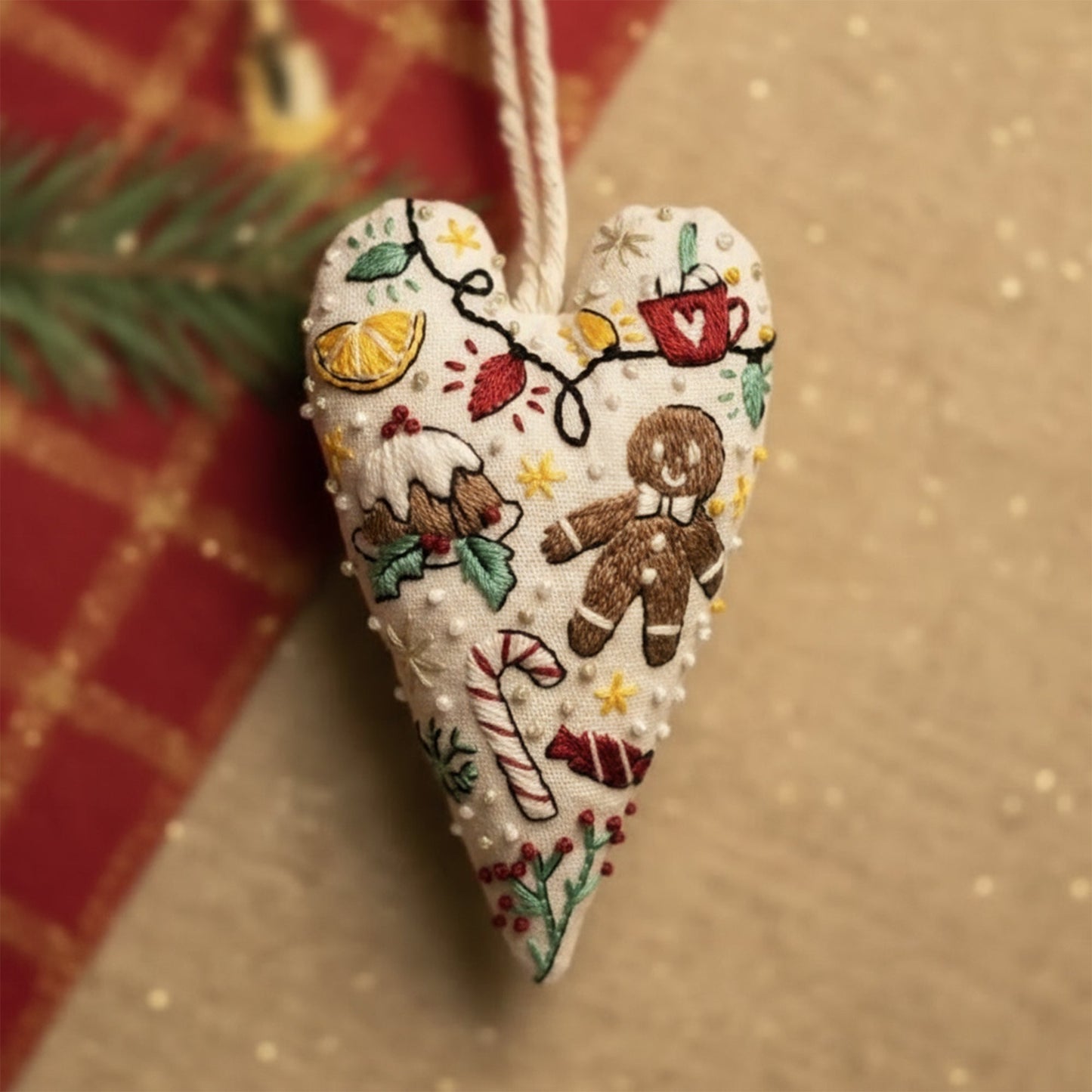 Easy Heart Shaped Embroidery Ornament Kit