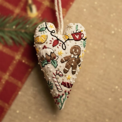 Easy Heart Shaped Embroidery Ornament Kit