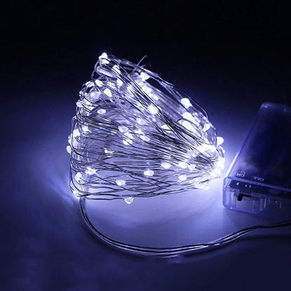 Outdoor Hanging Solar String Lights (Clear Wire)