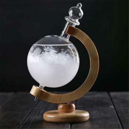 Classic Storm Glass Weather Predictor with Wood Base - Befez
