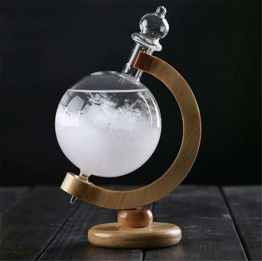 Classic Storm Glass Weather Predictor with Wood Base - Befez