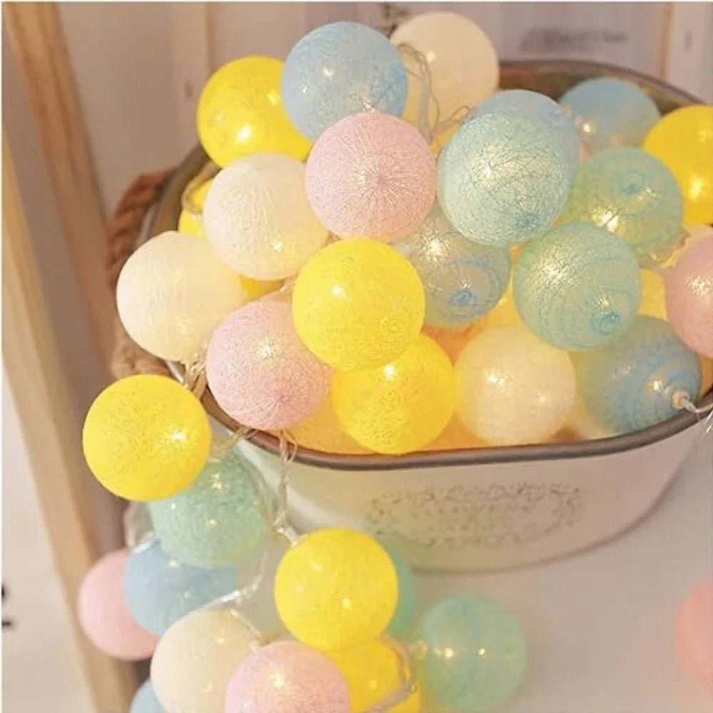 Fluffy White Cotton String Decor