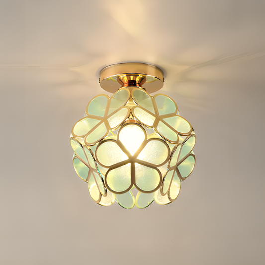 Vintage Floral Glass Pendant Light - Befez