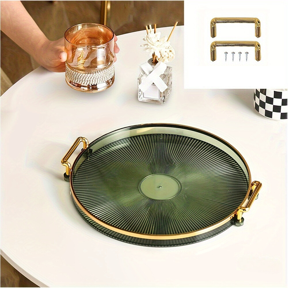 Elegant Gold Serving Tray with Luxury Handles
