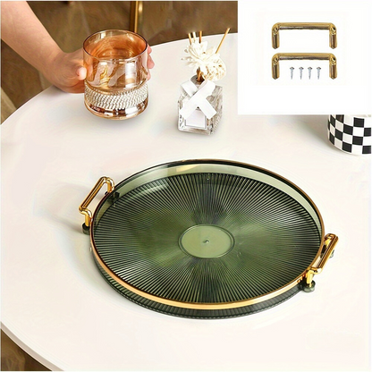 Elegant Gold Serving Tray with Luxury Handles