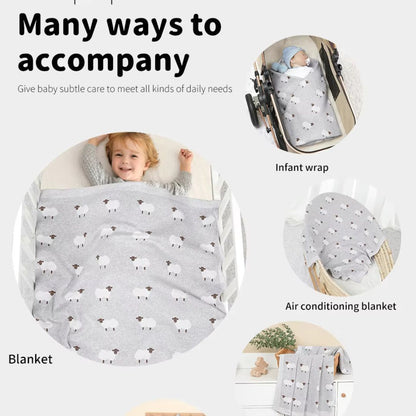 Cozy Baby Blanket with Cute Sheep Design