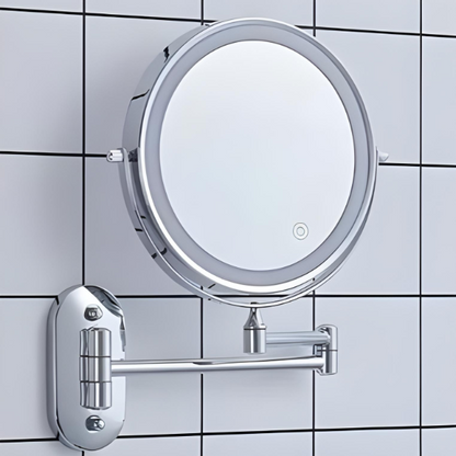 Compact Rechargeable LED Makeup Mirror with 10x Zoom