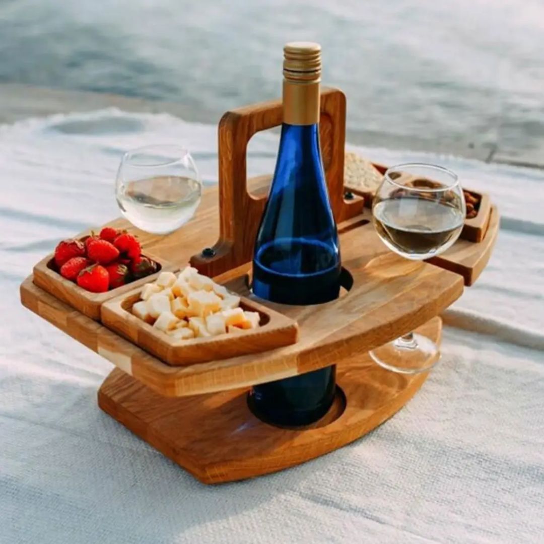 Compact Wooden Wine Table