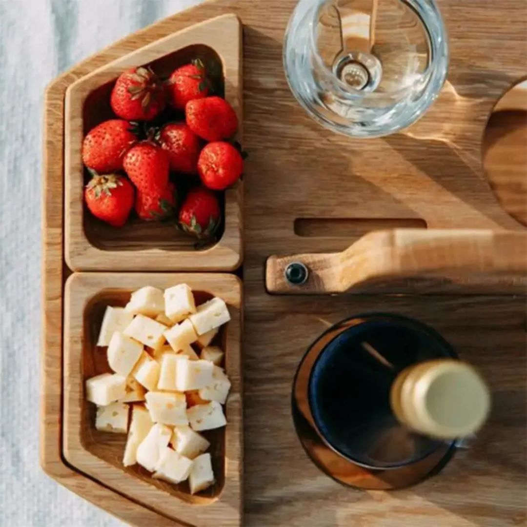 Compact Wooden Wine Table