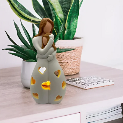 Lovely Mom and Daughter Heart Candle Holder
