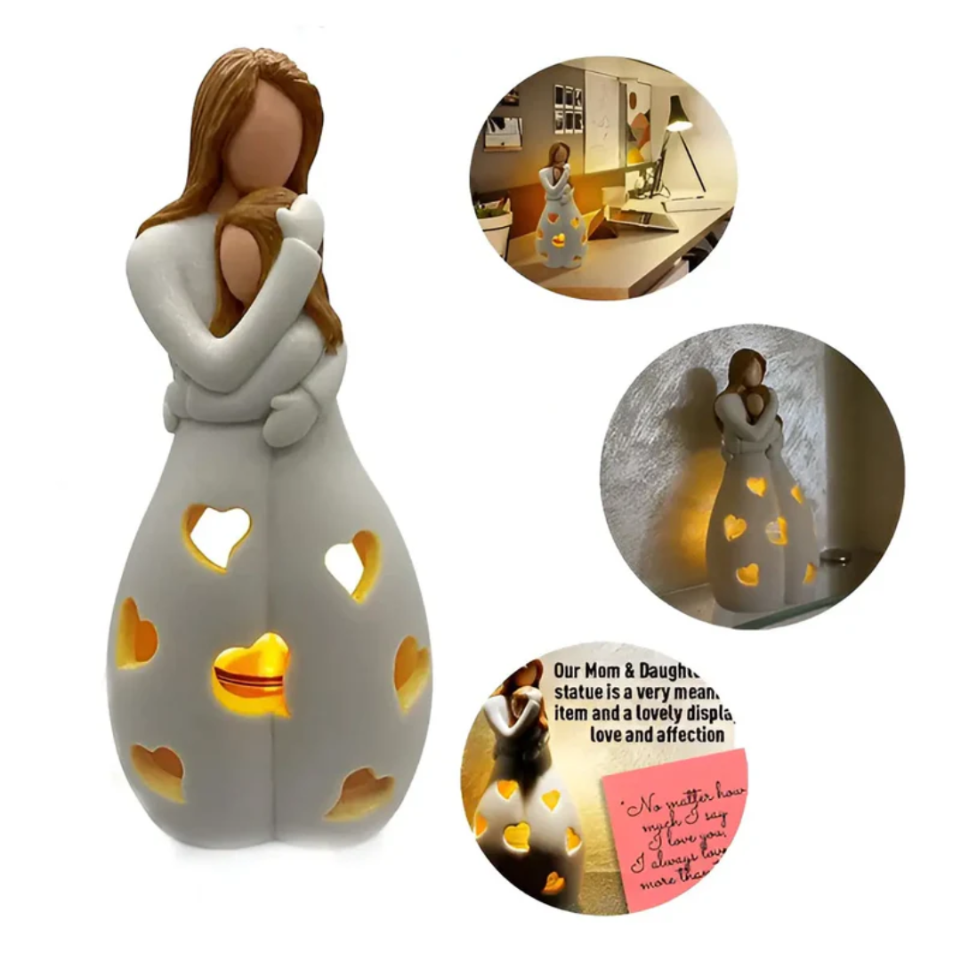 Lovely Mom and Daughter Heart Candle Holder