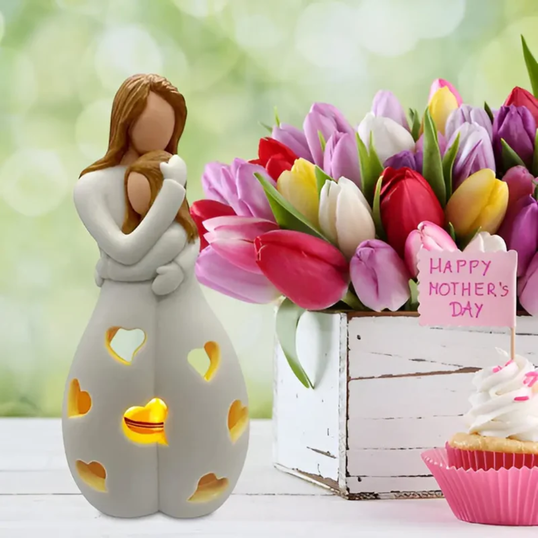 Lovely Mom and Daughter Heart Candle Holder