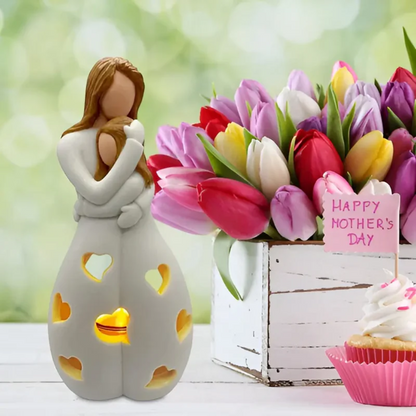 Lovely Mom and Daughter Heart Candle Holder