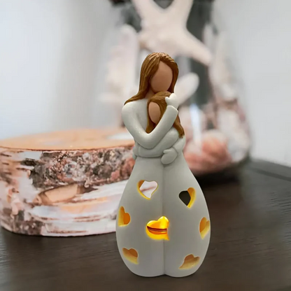 Lovely Mom and Daughter Heart Candle Holder