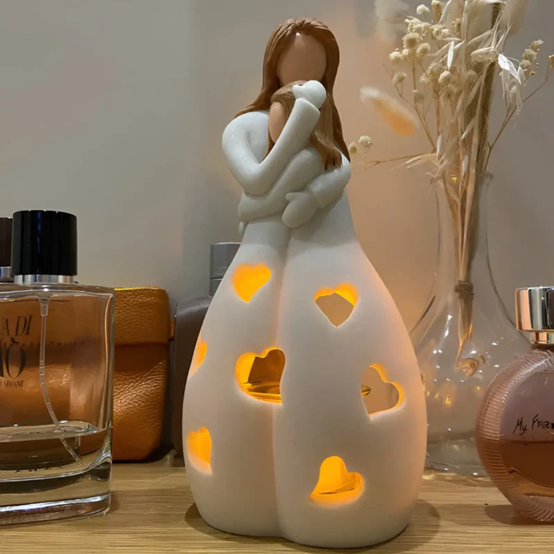 Lovely Mom and Daughter Heart Candle Holder