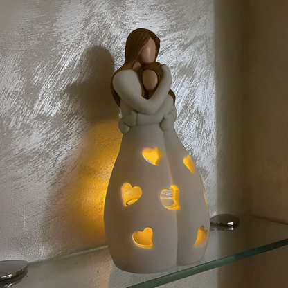 Lovely Mom and Daughter Heart Candle Holder