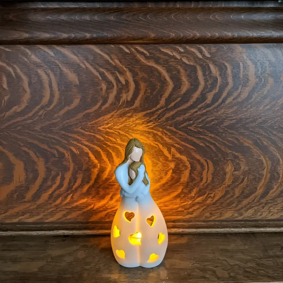 Lovely Mom and Daughter Heart Candle Holder - Befez