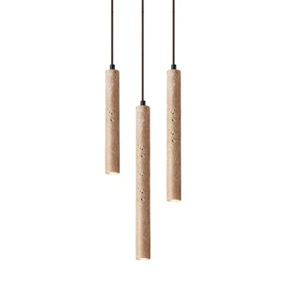 Rustic Stone LED Hanging Light Fixture