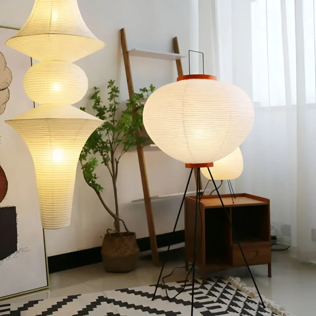 Simple Rice Paper LED Floor Lamp