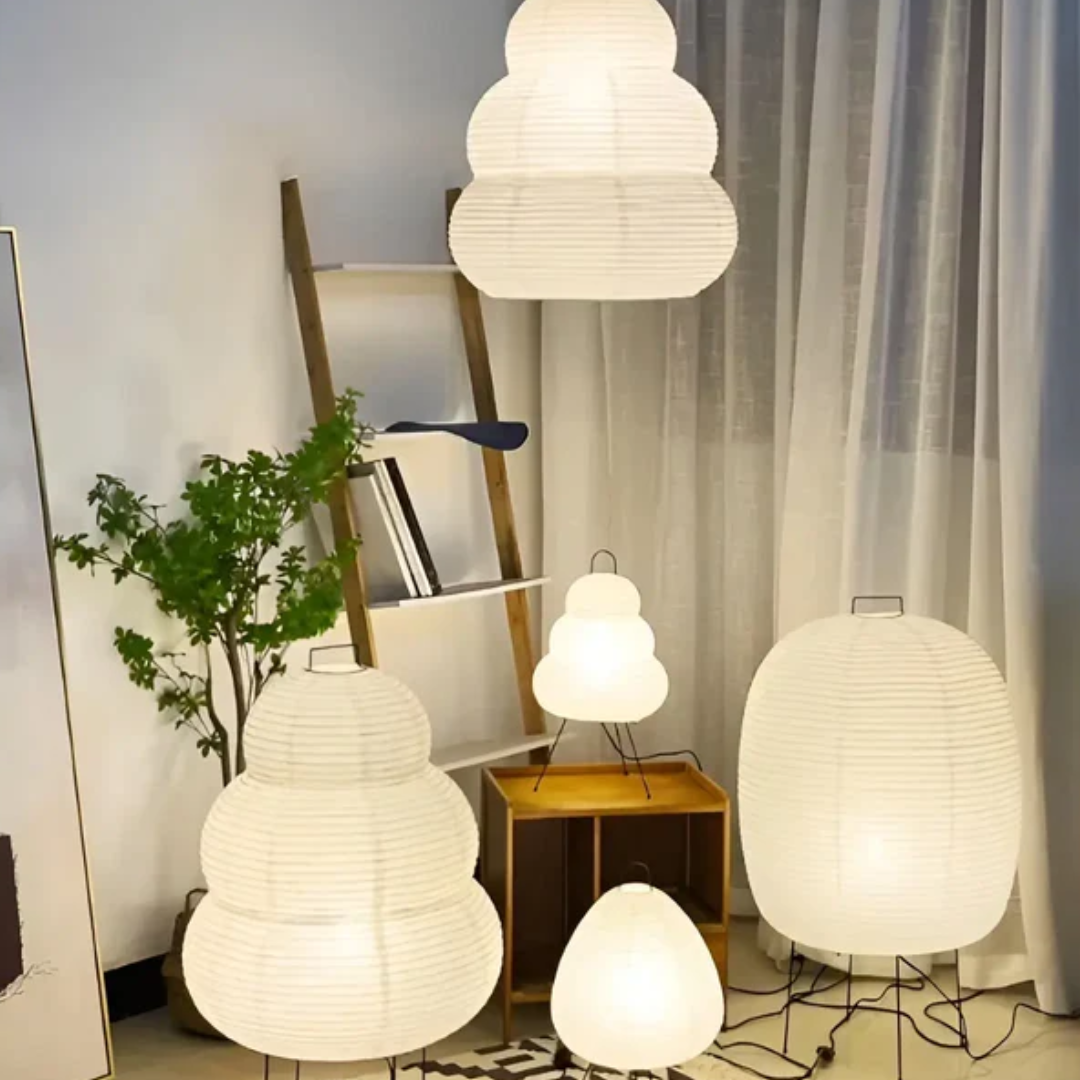 Simple Rice Paper LED Floor Lamp