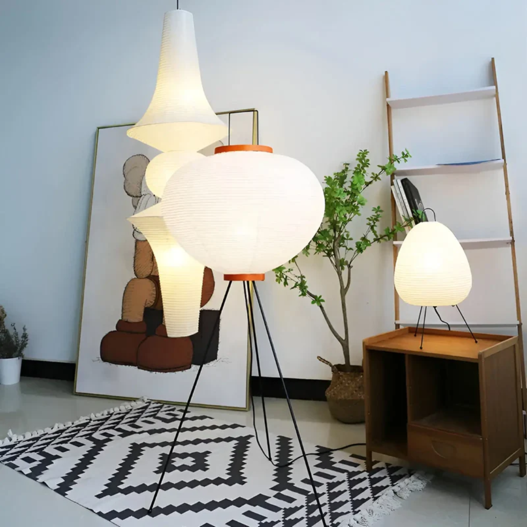 Simple Rice Paper LED Floor Lamp