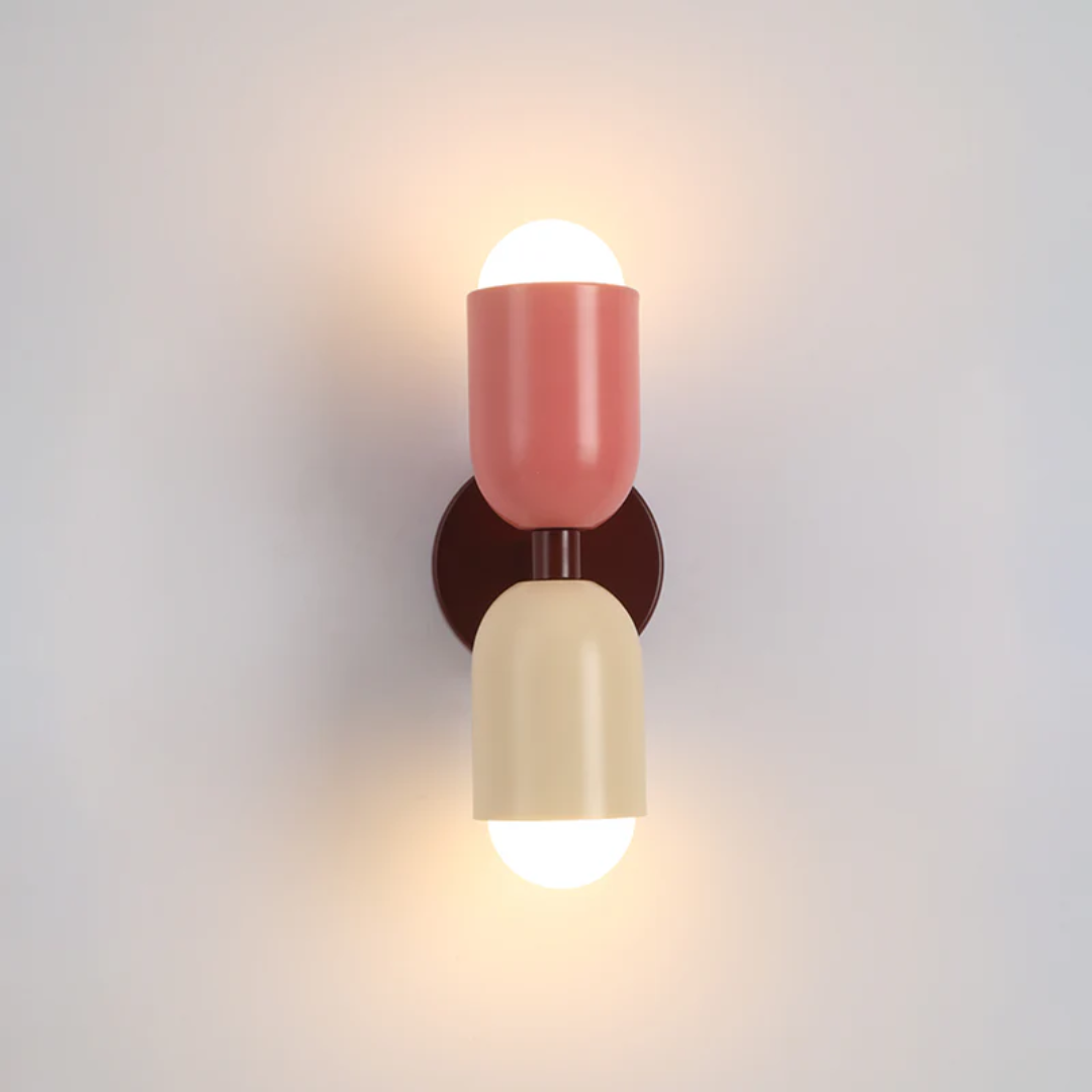 Colorful Dual LED Wall Light with Metal Frame