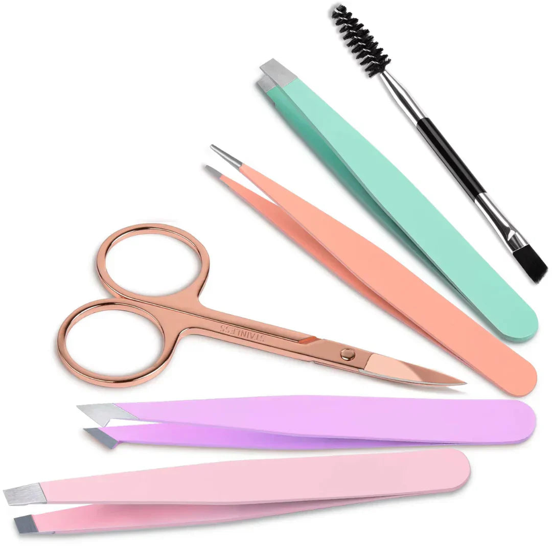 Professional Eyebrow Tweezers Kit with Storage Case