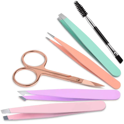 Professional Eyebrow Tweezers Kit with Storage Case