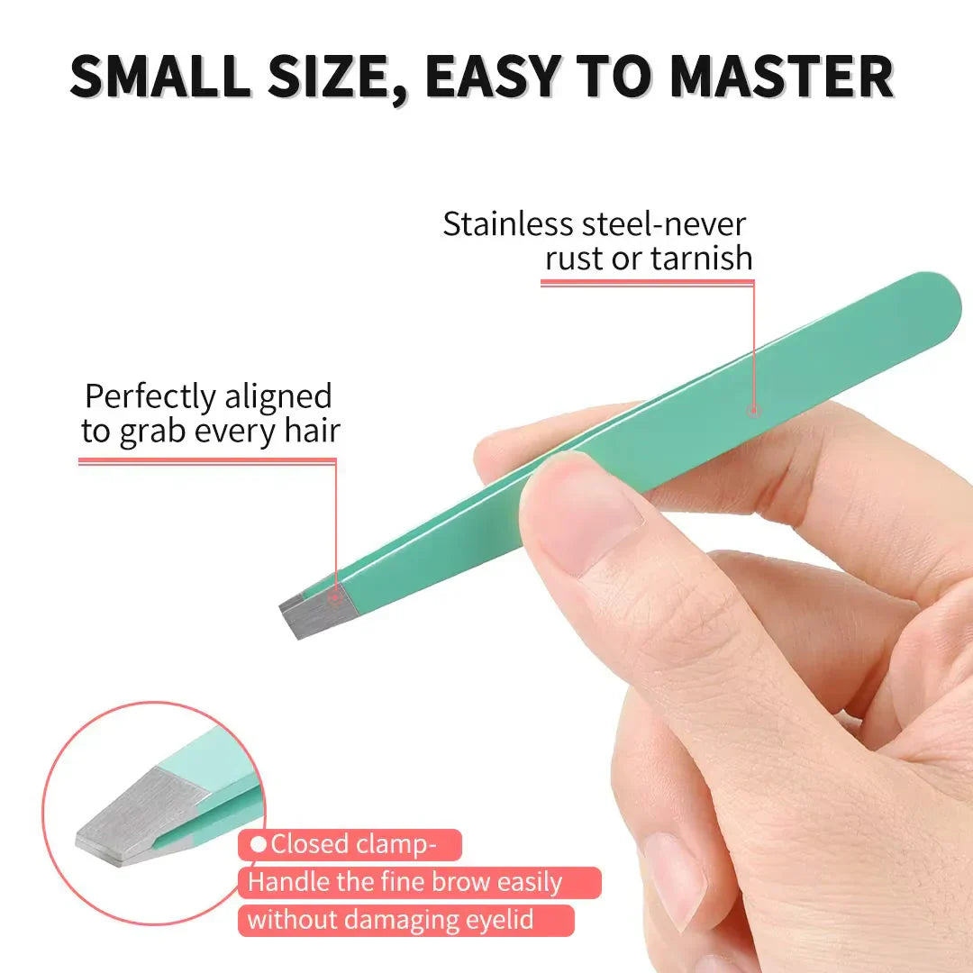 Professional Eyebrow Tweezers Kit with Storage Case