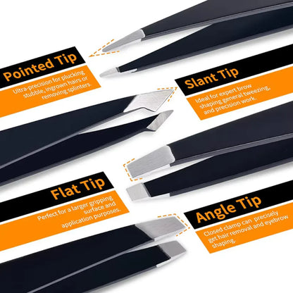 Professional Eyebrow Tweezers Kit with Storage Case