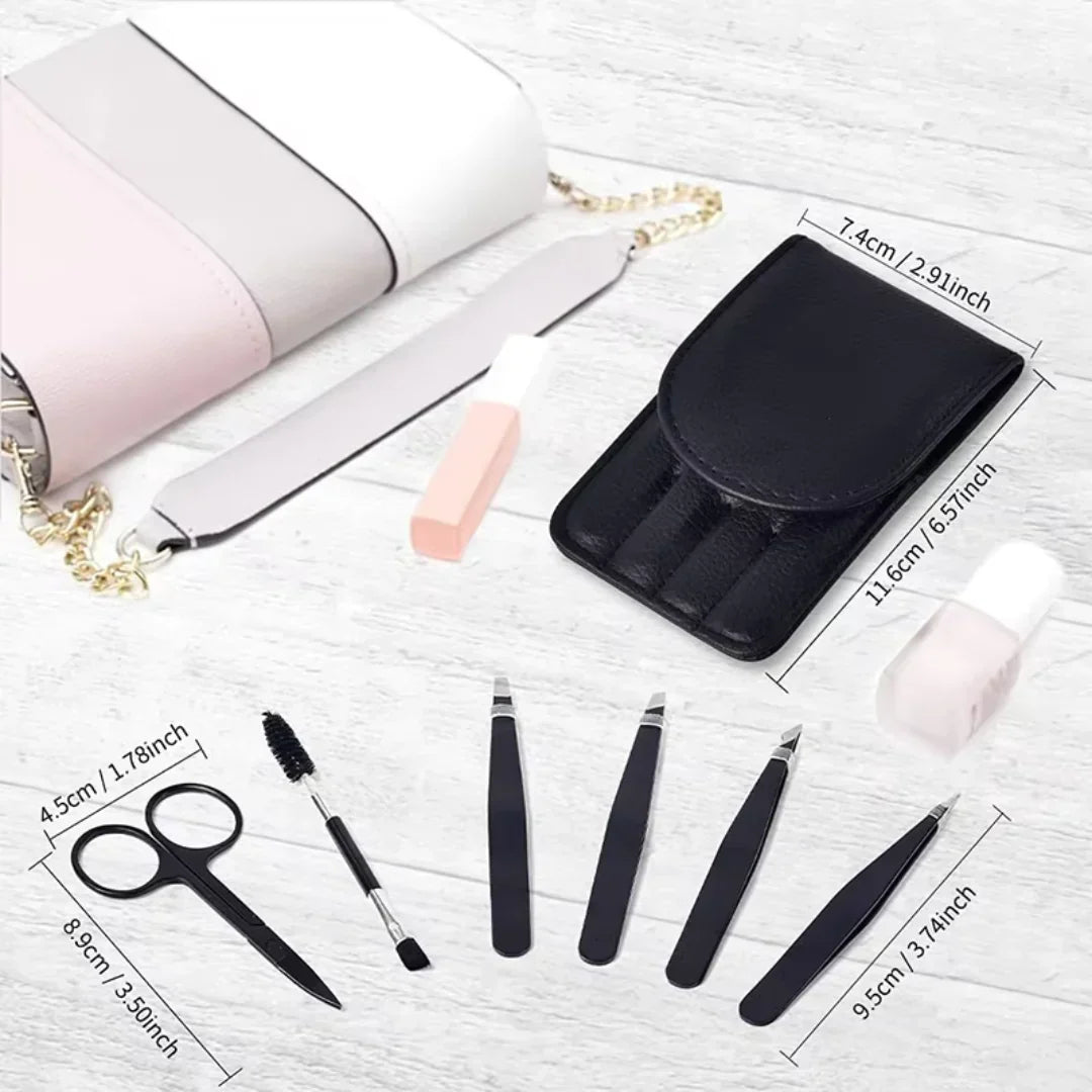 Professional Eyebrow Tweezers Kit with Storage Case