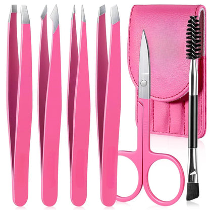 Professional Eyebrow Tweezers Kit with Storage Case