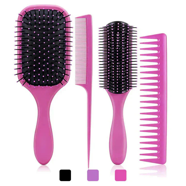 Gentle 4pc Hair Detangling Brush Set