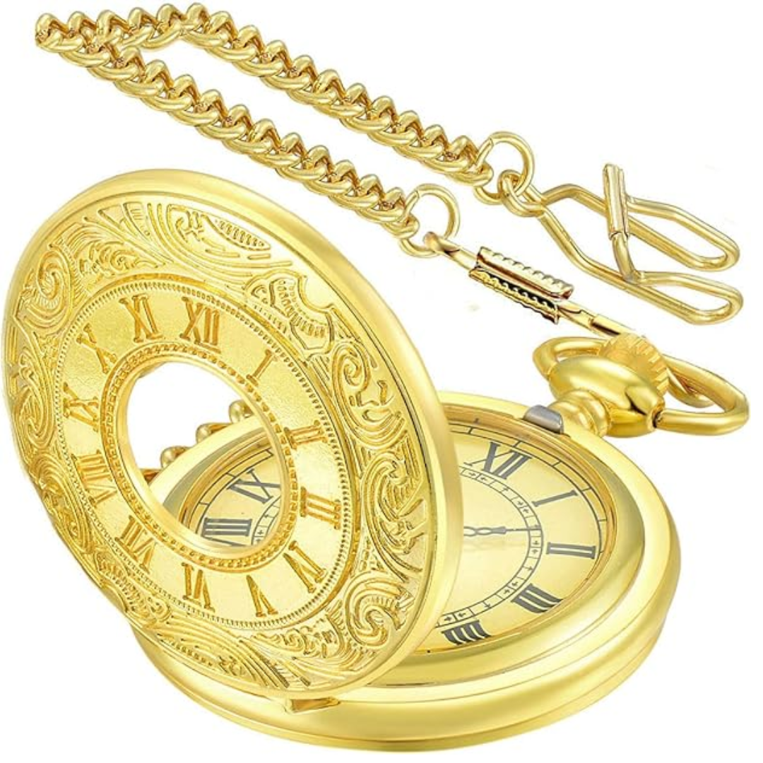 Vintage Leather Mens Pocket Watch