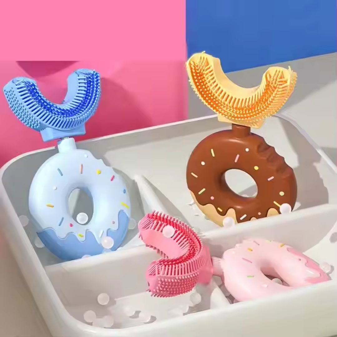 Soft Baby Toothbrush - Fun Silicone U-Shaped Brush