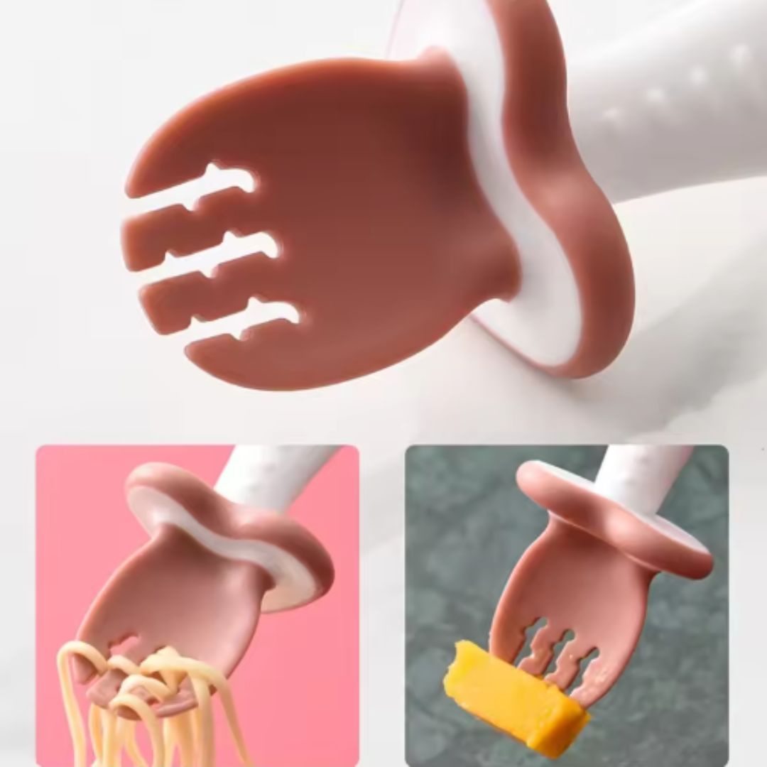 Soft Baby Utensil Set Silicone Spoon and Fork