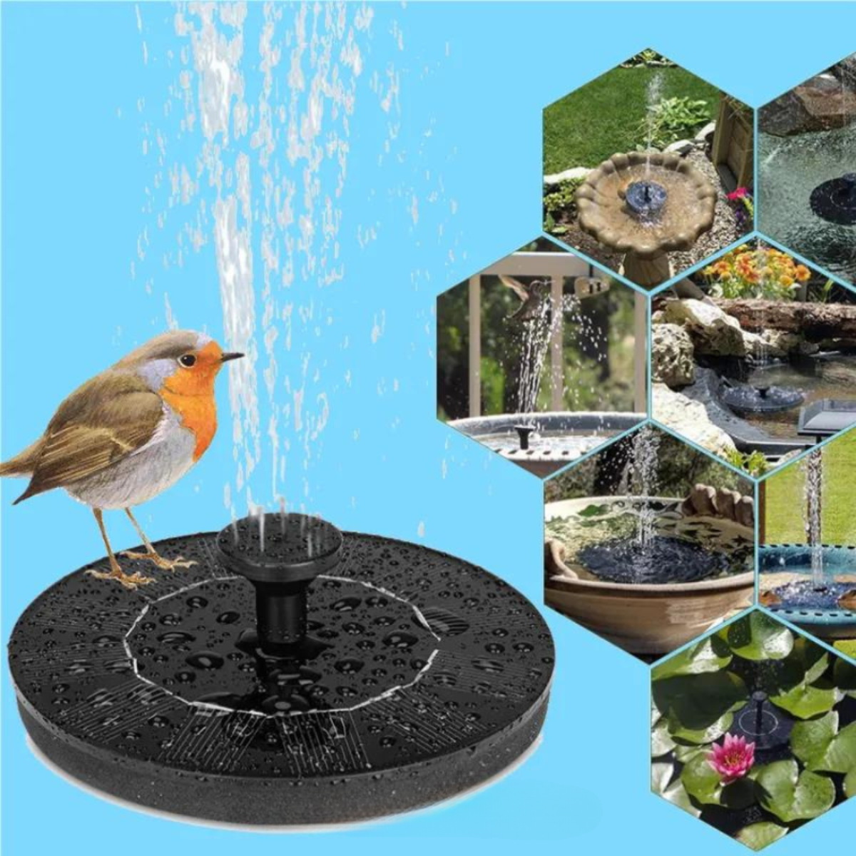 Befez | Birdbuddy - Outdoor Solar Water Fountain - Befez