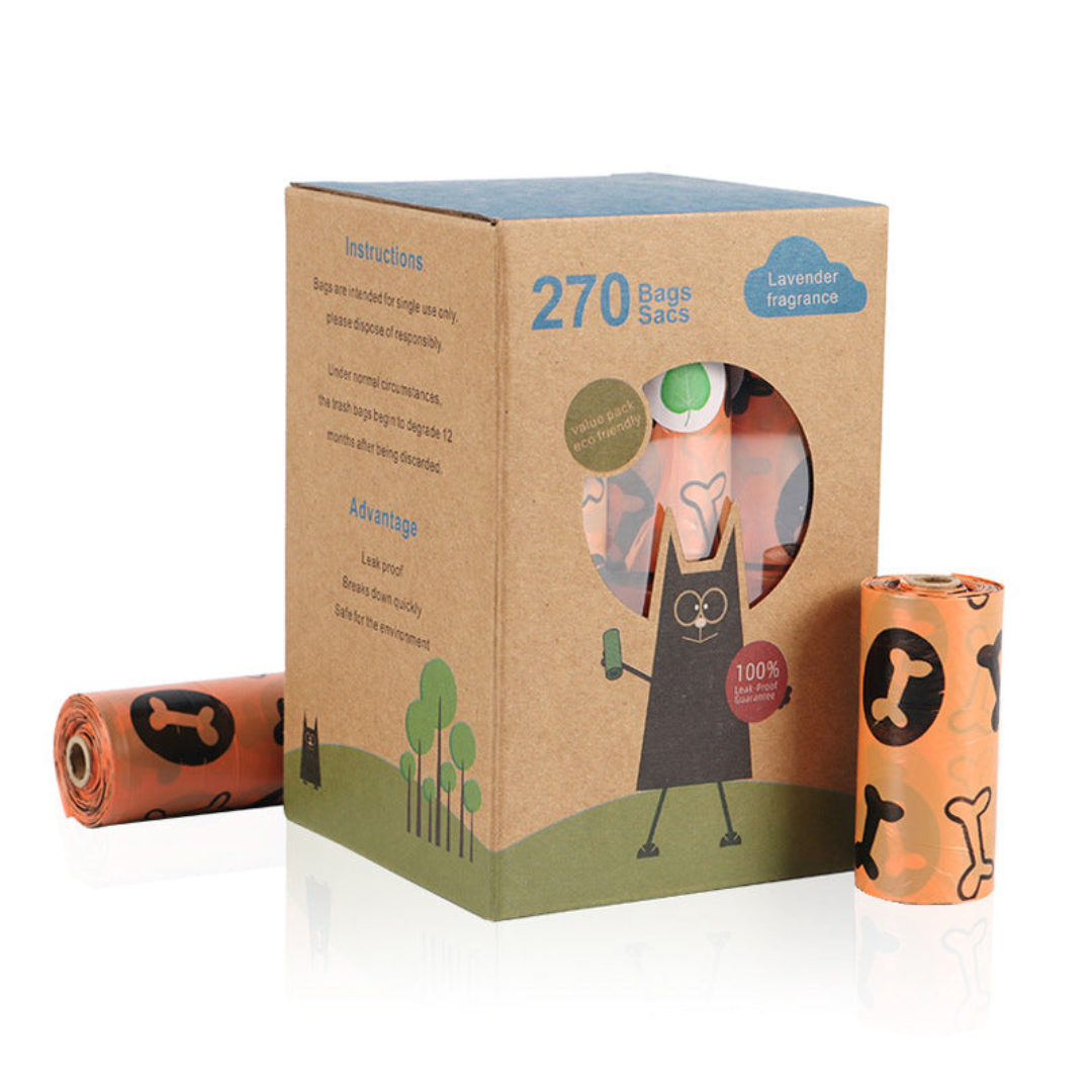 Biodegradable Dog Waste Bags with Easy Dispenser