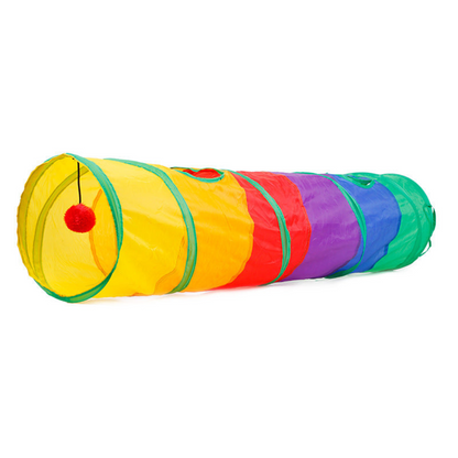 Colorful Kitty Play Tunnel