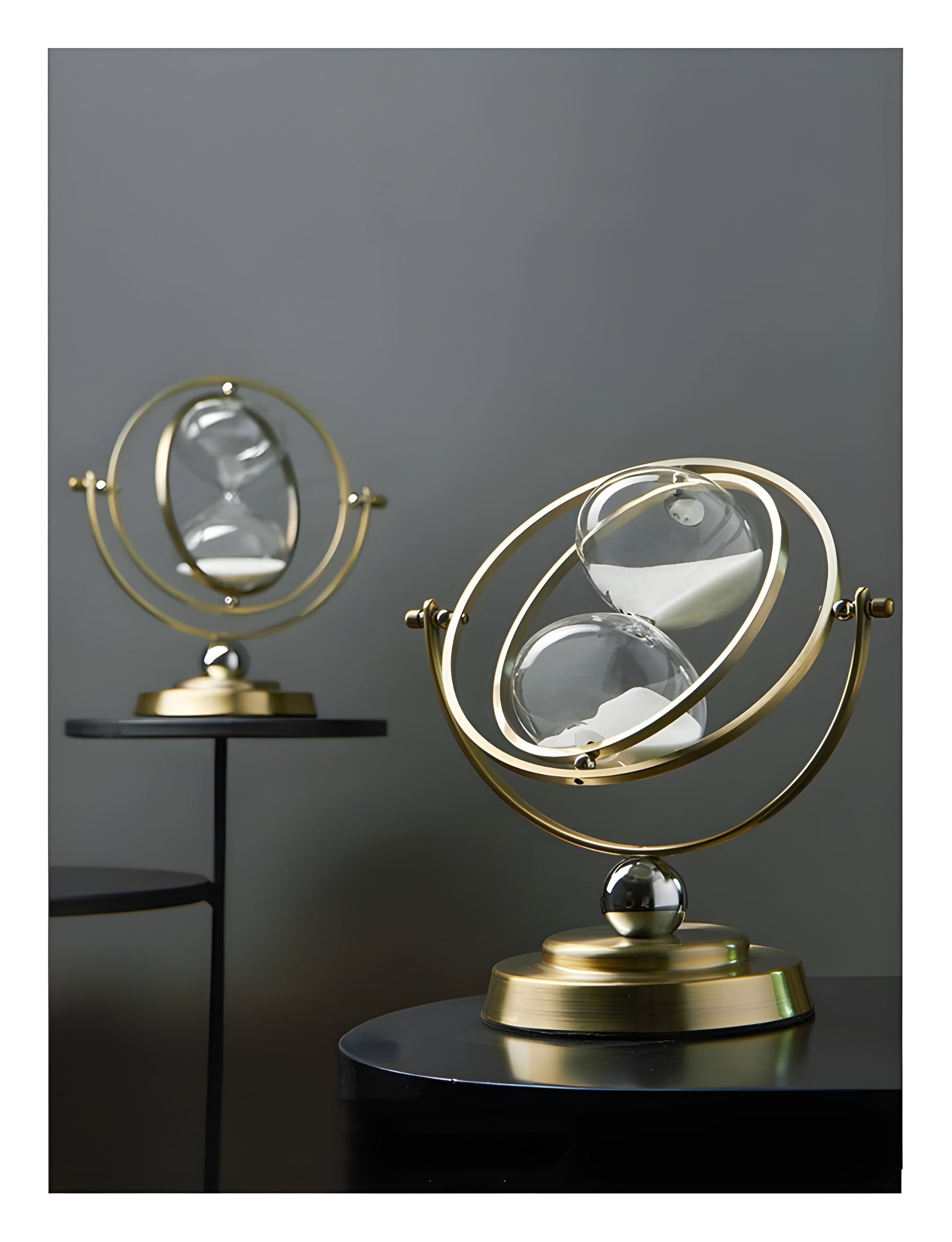 Classic Hourglass Clock with Gold Frame - Befez