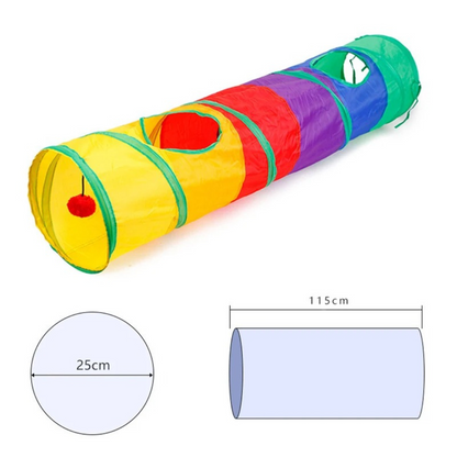 Colorful Kitty Play Tunnel