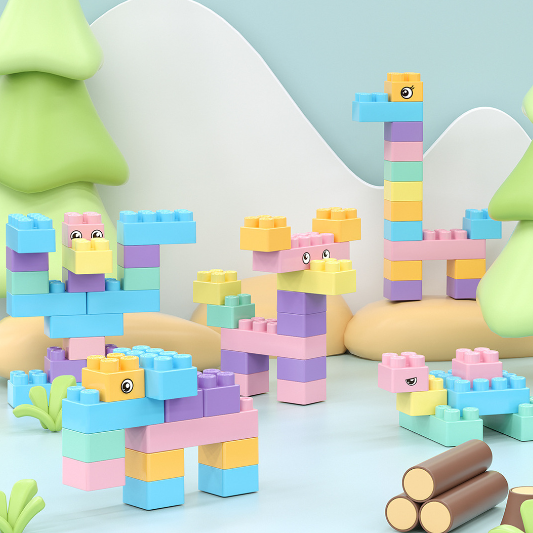 Kids Play Table with Building Blocks Set