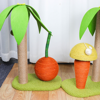 Pet Sisal Scratcher Post with Colorful Perch - Befez