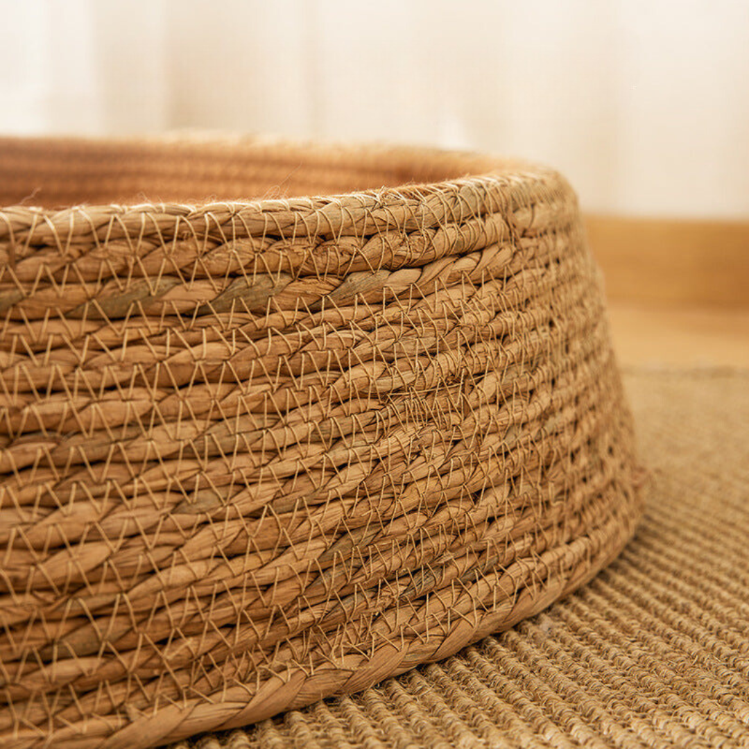Natural Rattan Cat Scratcher Bed