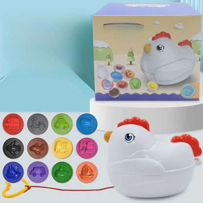 Educational Colorful Wooden Chicken Toy